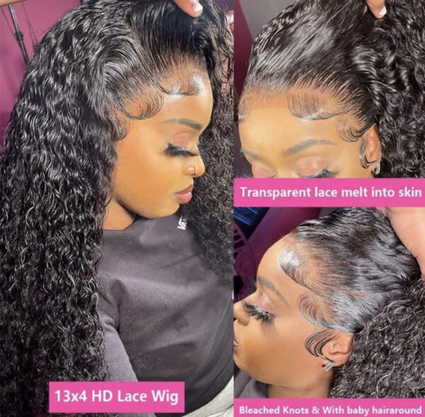 30 Inch Deep Wave Human Hair Pre-Plucked Lace Front Wig w/ Baby Hair - Image 4
